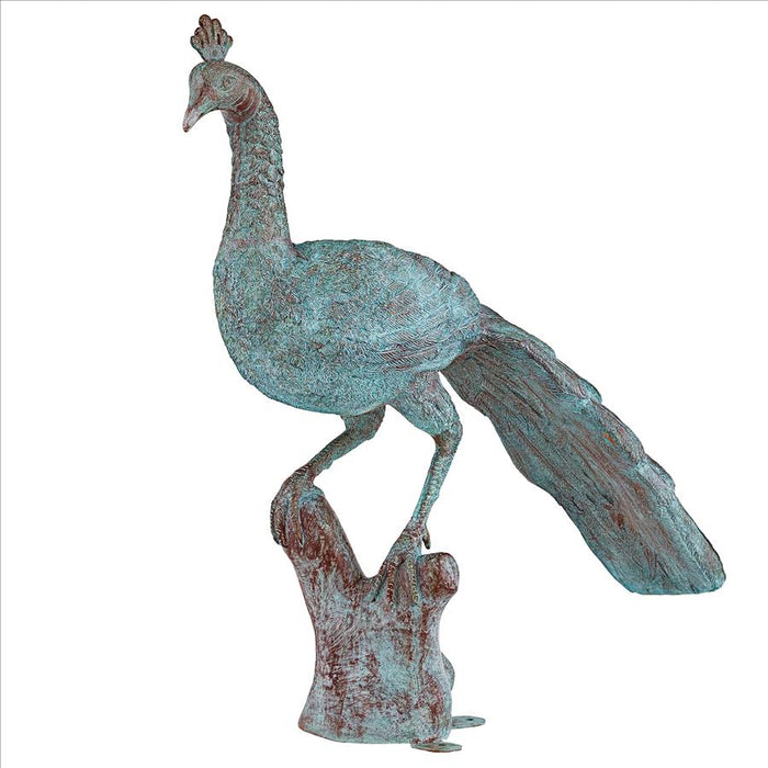 Design Toscano- Pleasant Peacock Cast Bronze Garden Statue
