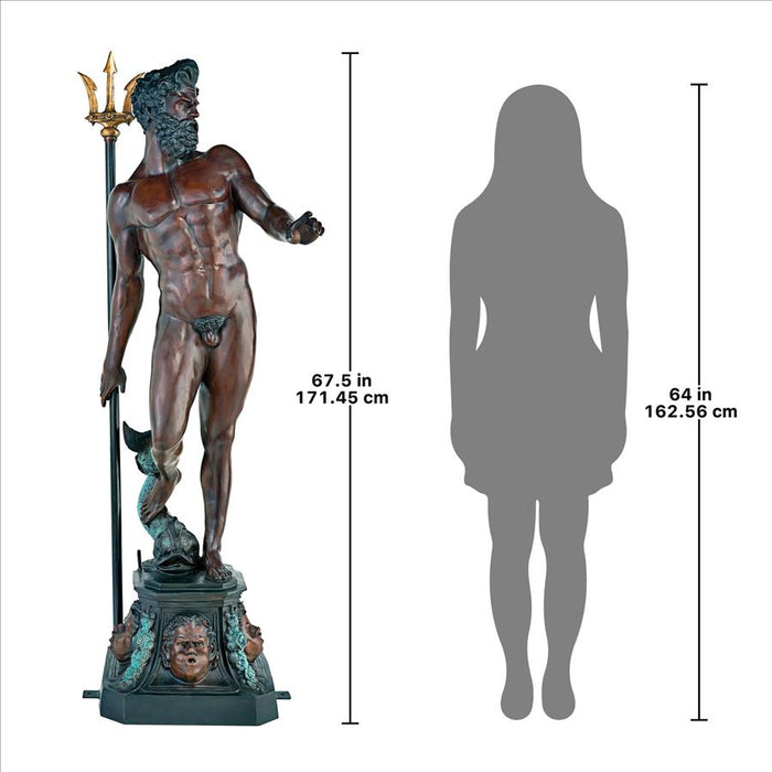 Design Toscano- Poseidon God of the Sea Cast Bronze Garden Statue