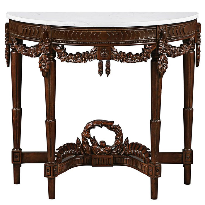 Design Toscano- Chateau Gallet Marble-Topped Hardwood Console Table