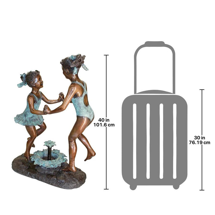 Design Toscano- Dancing Splash Girls Cast Bronze Garden Statue