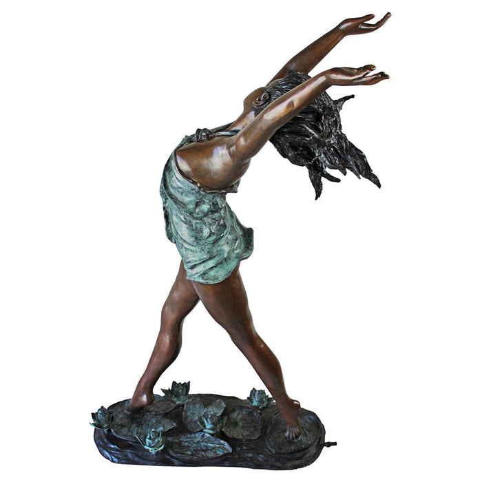 Design Toscano- Nymph Dancing on Lilies Cast Bronze Garden Statue