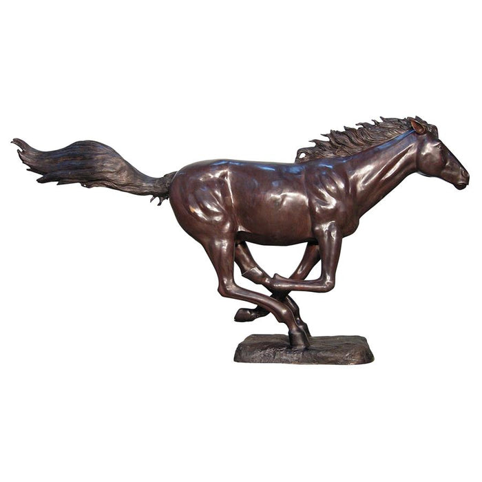 Design Toscano- Racing the Wind, Running Horse Cast Bronze Garden Statue