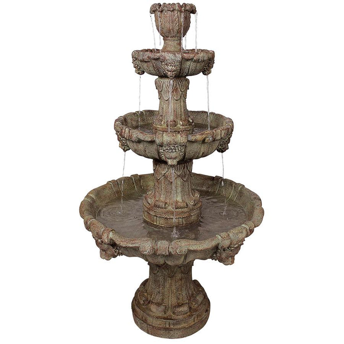 Design Toscano- Medici Lion Four-Tier Fountain: Brown Stone Finish