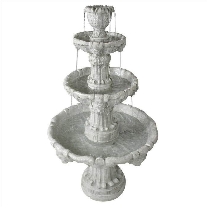 Design Toscano- Medici Lion Four-Tier Fountain: Antique Stone Finish