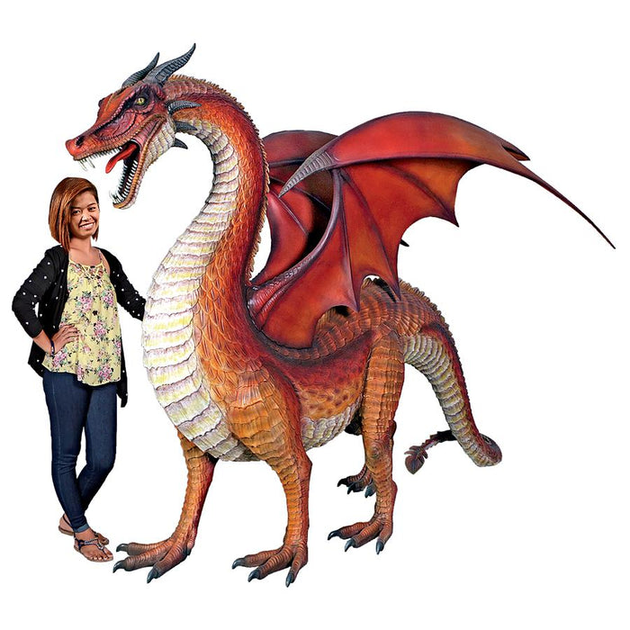 Design Toscano- The Red Welsh Dragon Statue: Giant