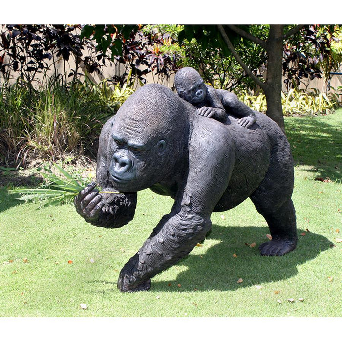 Design Toscano- The Lowland Gorillas Mother & Child Great Ape Statue
