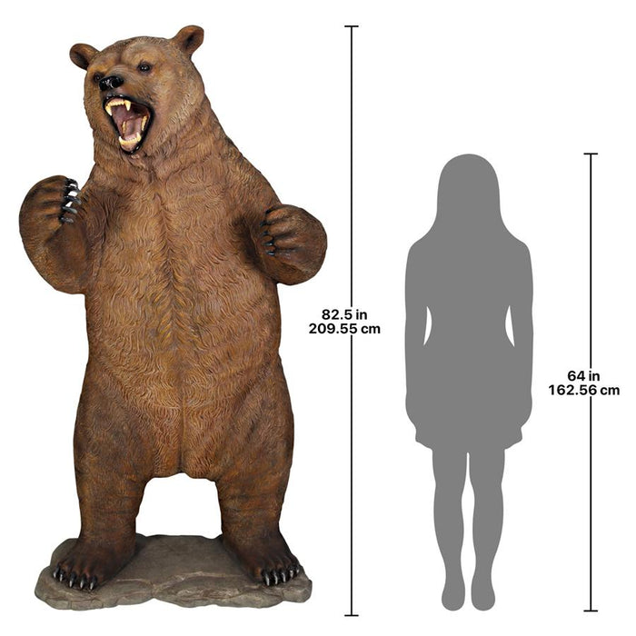 Design Toscano- Growling Grizzly Bear Life-Size Statue