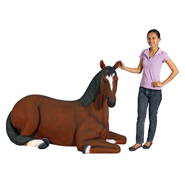 Design Toscano- Resting Life-Size Quarter Horse Filly Statue