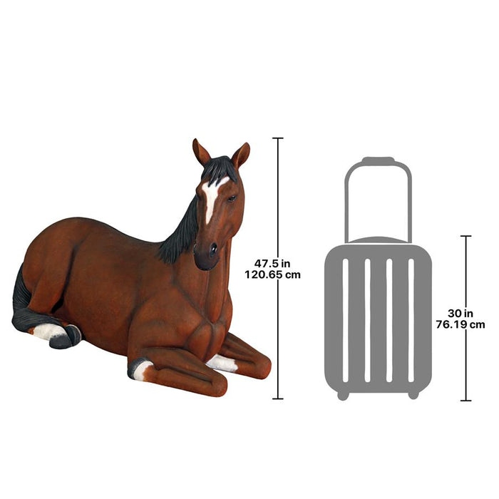 Design Toscano- Resting Life-Size Quarter Horse Filly Statue