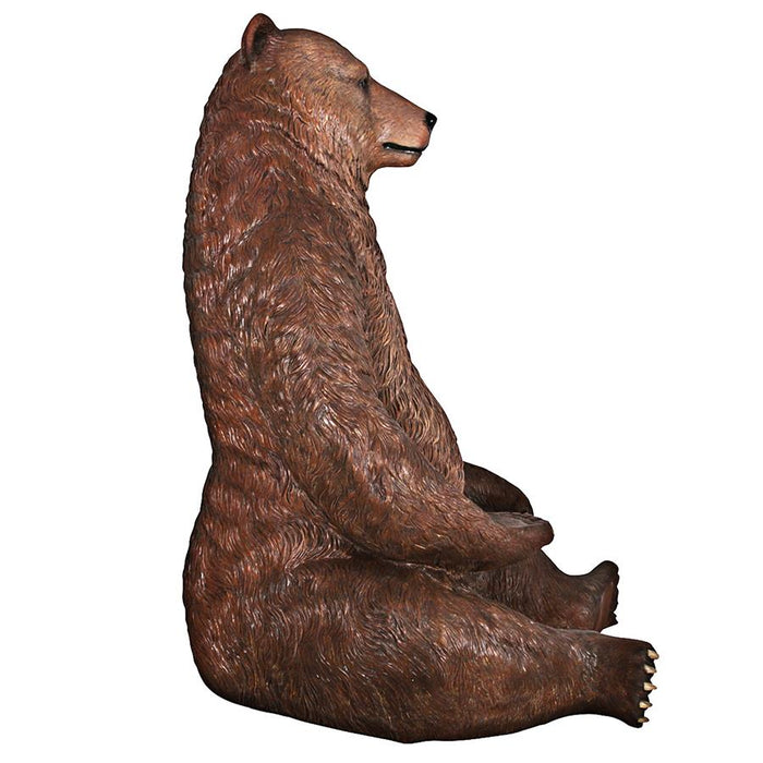 Design Toscano- Sitting Pretty Oversized Brown Bear Statue with Paw Seat