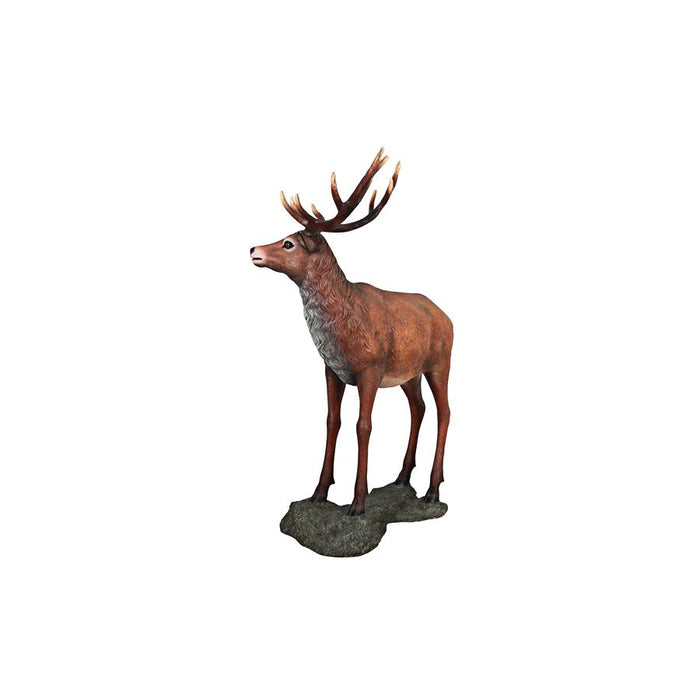Design Toscano- Grande-Scale Red Deer Buck Statue with Base