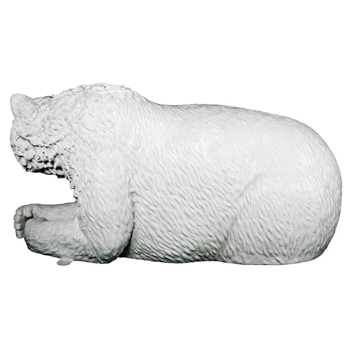 Design Toscano- Brawny Polar Bear Bench Sculpture
