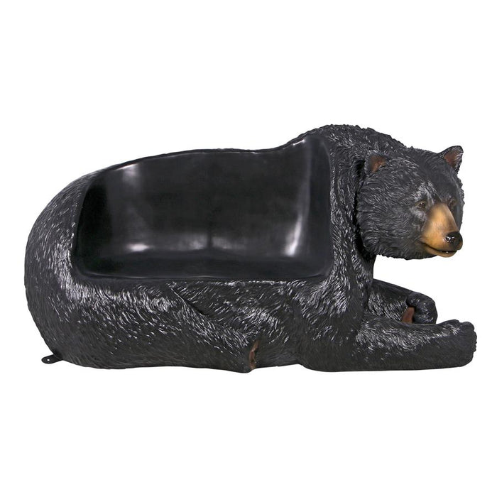 Design Toscano- Brawny Black Bear Bench Sculpture