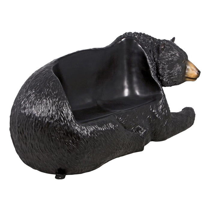 Design Toscano- Brawny Black Bear Bench Sculpture