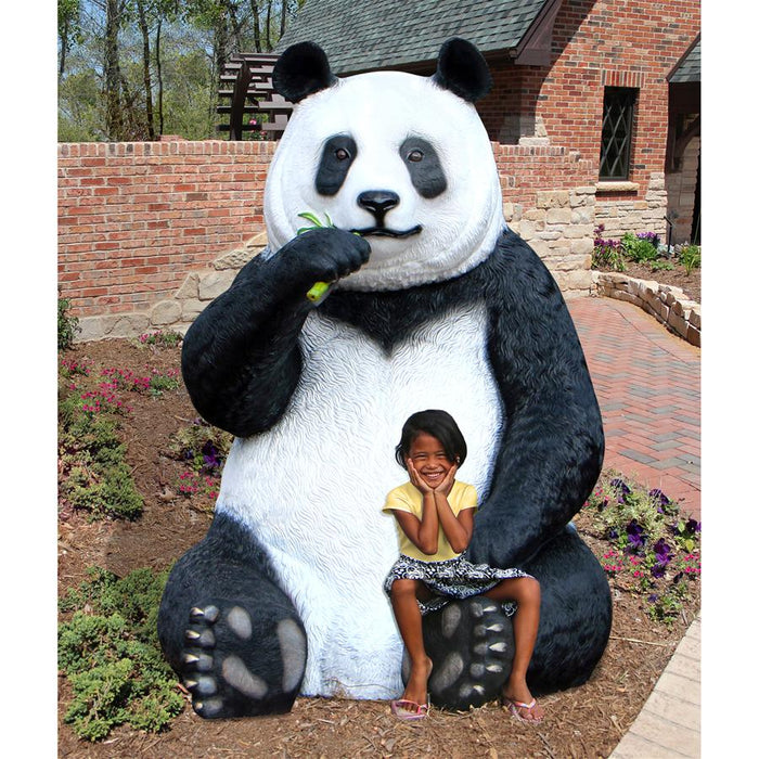 Design Toscano- Fantong Oversized Giant Panda Bear Statue with Photo Op Paw Seat