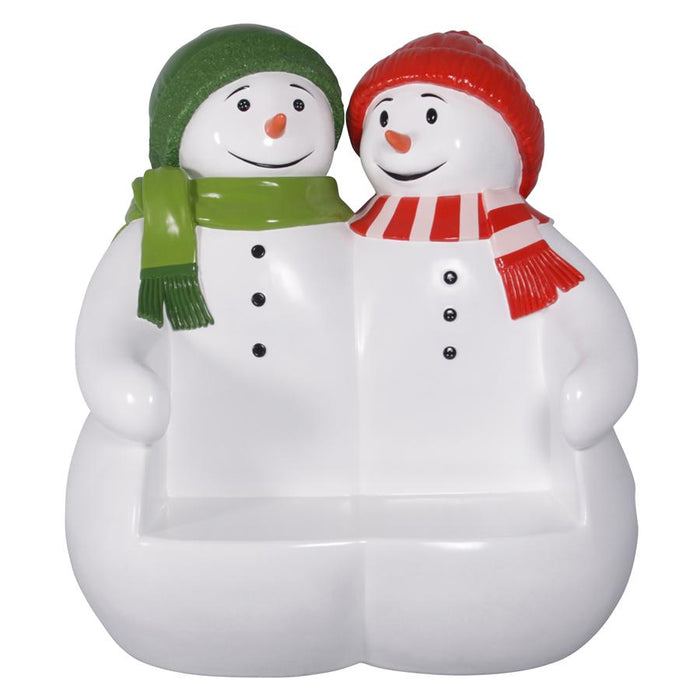 Design Toscano- Powder Pals Holiday Snowman Photo Op Sculptural Bench