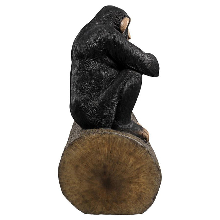 Monkey Walk. Sculpture bois et silex, pièce unique