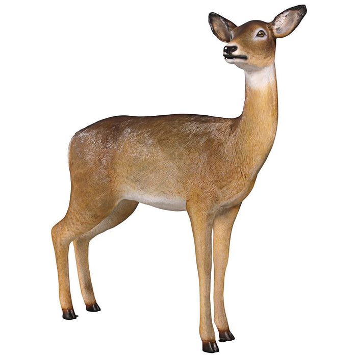 Design Toscano-  Forest White Tailed Doe, Female Deer Statue