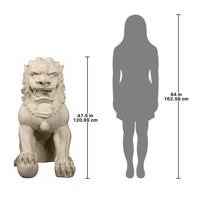 Grand Palace Chinese Lion Foo Dog Statue: Male/Female (alone)