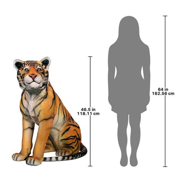 Sitting Sumatran Tiger Life Size Statue