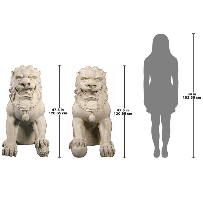 Design Toscano- Grand Palace Chinese Lion Foo Dog Statues: Set of Male & Female (alone)