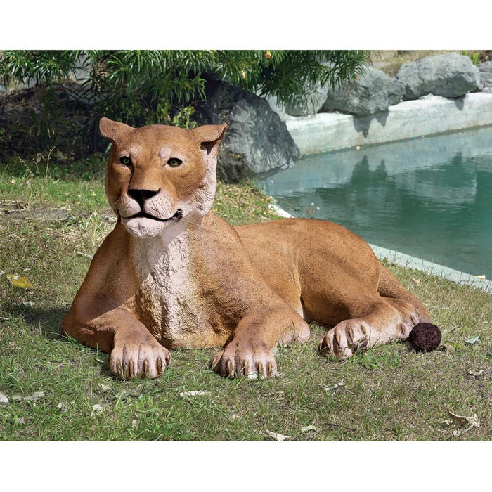 Design Toscano- Lioness Lying Down Life-Size Garden Statue