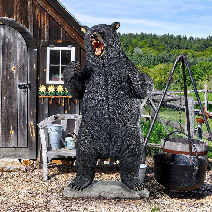Design Toscano- Growling Black Bear Life-Size Statue