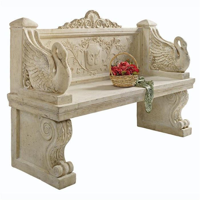 Design Toscano- Giant Neoclassical Swan Garden Bench