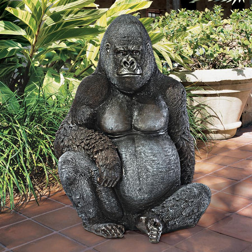 life size bronze gorilla outdoor yard statue for sale