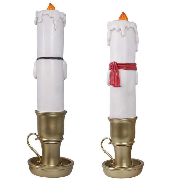 Design Toscano- Holiday Luminaries Welcoming Candle Door Sentry Statues: Set of Two