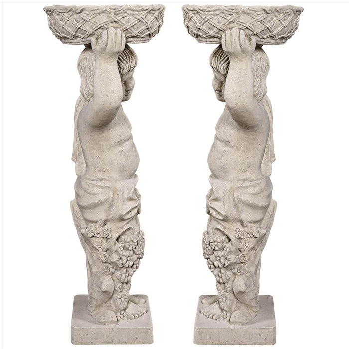 Design Toscano- Young Bacchus with Basket Planters Garden Statues: Set of Two