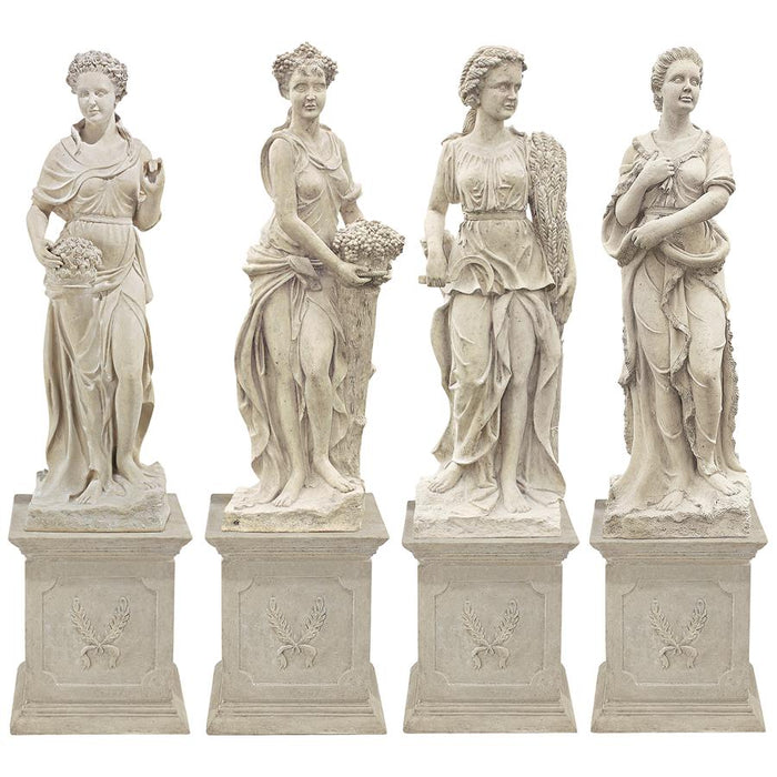 Design Toscano- Goddesses of the Seasons: All Four Season Statues & Plinths