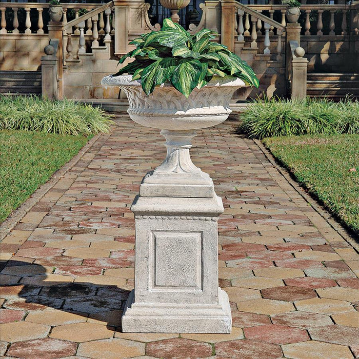 Design Toscano- Larkin Arts and Crafts Architectural Garden Urn & Plinth Set