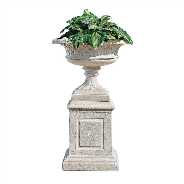Design Toscano- Larkin Arts and Crafts Architectural Garden Urn & Plinth Set