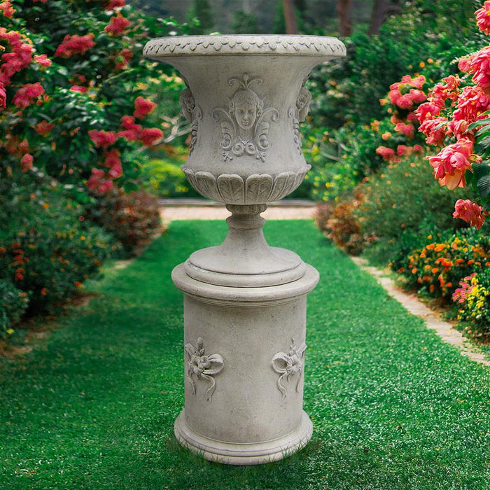 Design Toscano- Goddess Flora Architectural Garden Urn Statue with Plinth