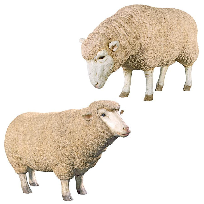 Design Toscano- Merino Ewes Life-Size Sheep Statues: Set of Two
