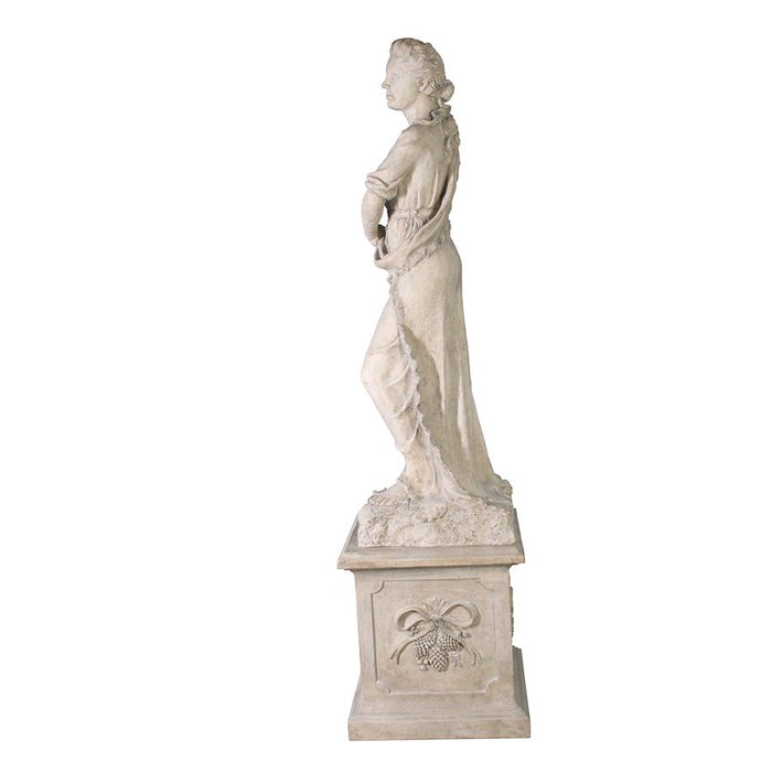Design Toscano- The Four Goddesses of the Seasons Statue: Winter Statue & Plinth