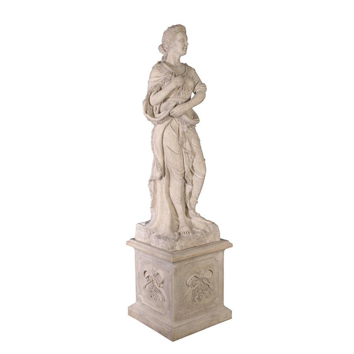 Design Toscano- The Four Goddesses of the Seasons Statue: Winter Statue & Plinth