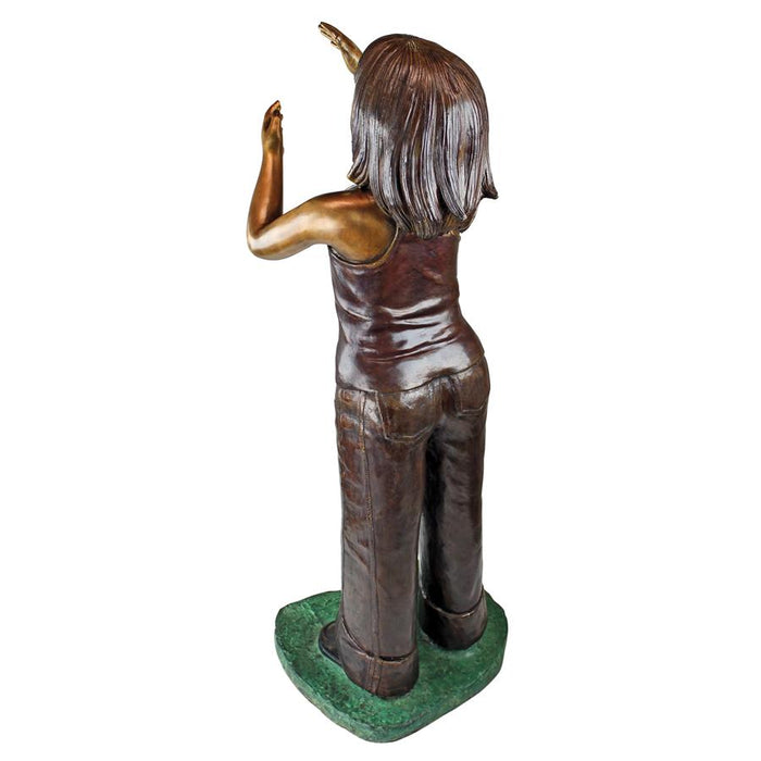 Design Toscano- Preening Equestrian Girl Cast Bronze Garden Statue