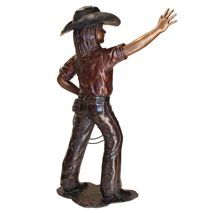 Design Toscano- Rodeo Dreams: Cowgirl Cast Bronze Garden Statue