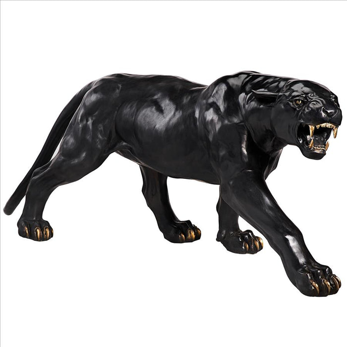 Design Toscano- Panther Predator Black Jaguar Cast Bronze Garden Statue