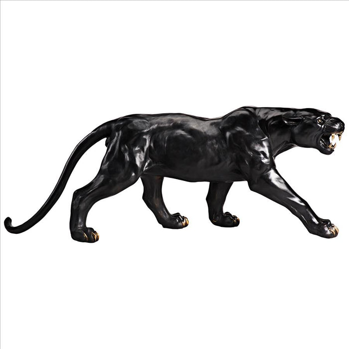 Design Toscano- Panther Predator Black Jaguar Cast Bronze Garden Statue