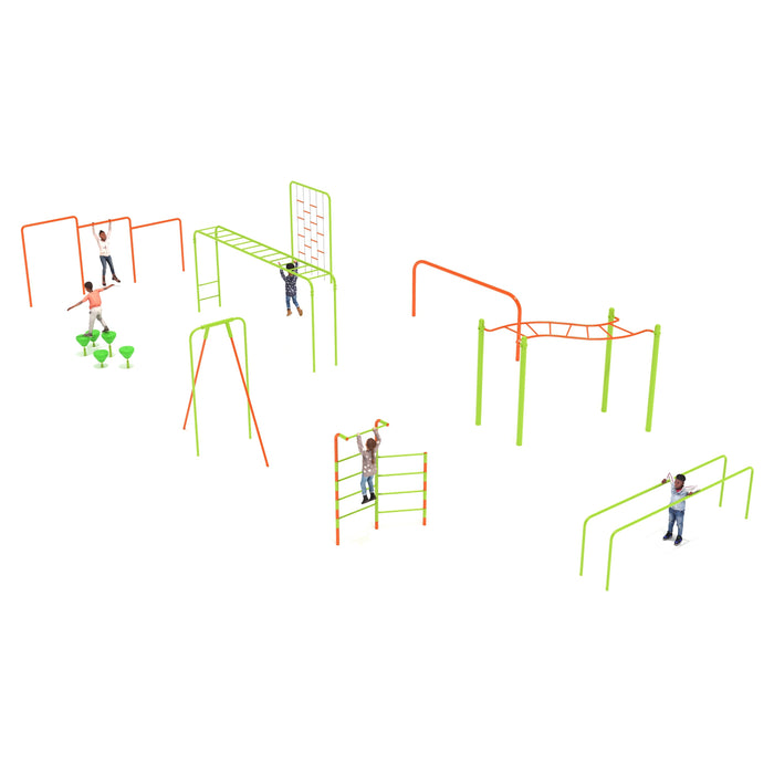 Kid's Gym - 9 Piece Kid's Outdoor Fitness Course-Outdoor Workout Supply