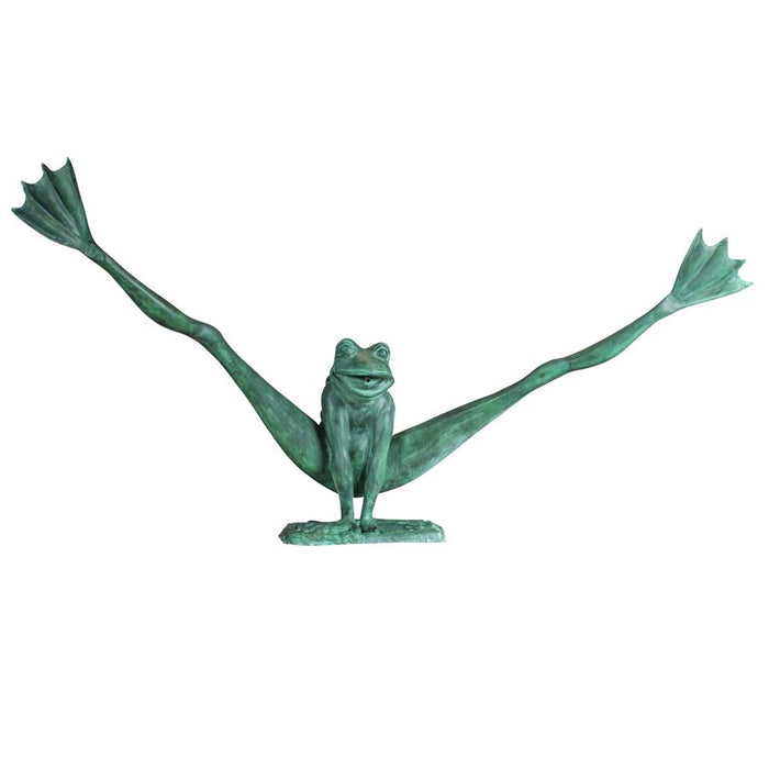 Design Toscano- Crazy Legs, Leap Frog Bronze Garden Statue: Giant