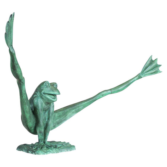 Design Toscano- Crazy Legs, Leap Frog Bronze Garden Statue: Giant