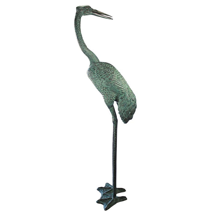 Design Toscano- Colossal Crane Bronze Garden Statue: Curved Neck