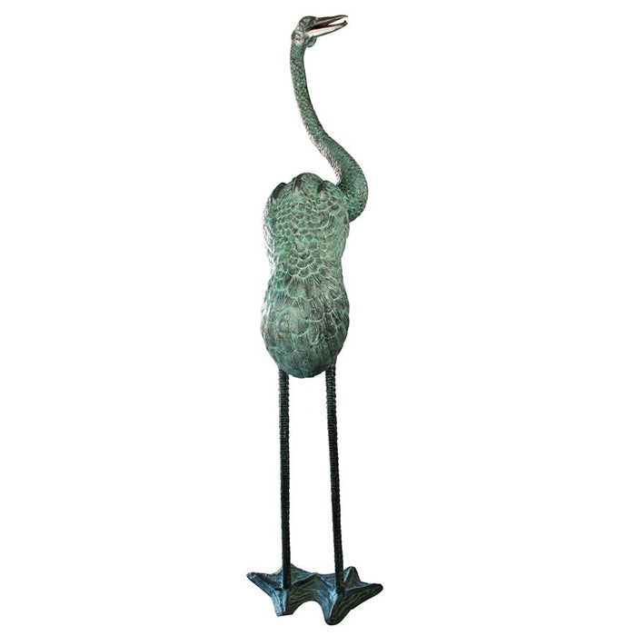 Design Toscano- Colossal Crane Bronze Garden Statue: Curved Neck