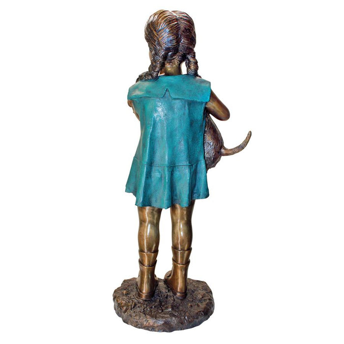 Design Toscano- Can I Keep Him? Girl and Dog Cast Bronze Garden Statue