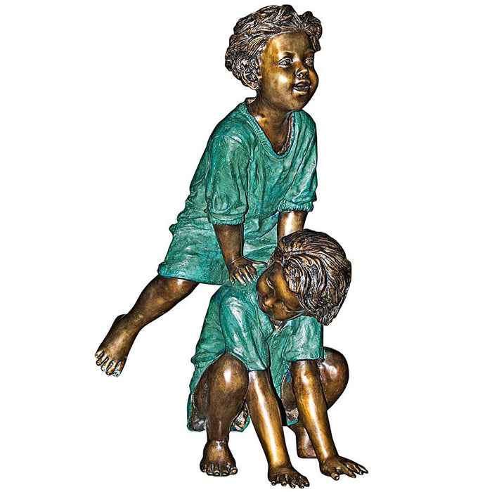 Design Toscano- Leap Froggin Playing Boys Cast Bronze Garden Statue