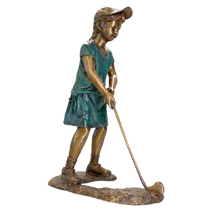 Design Toscano- Gabrielle the Girl Golfer Cast Bronze Garden Statue